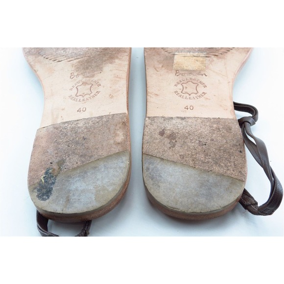 Boden T-Strap‎ Sandals Brown Leather Women Shoes Size 40 Medium - Picture 5 of 6